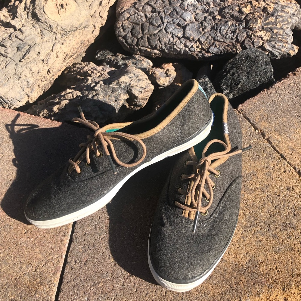 Keds Champion Classic Heather Gray Wool Low top Tennis Shoes, Sz 5